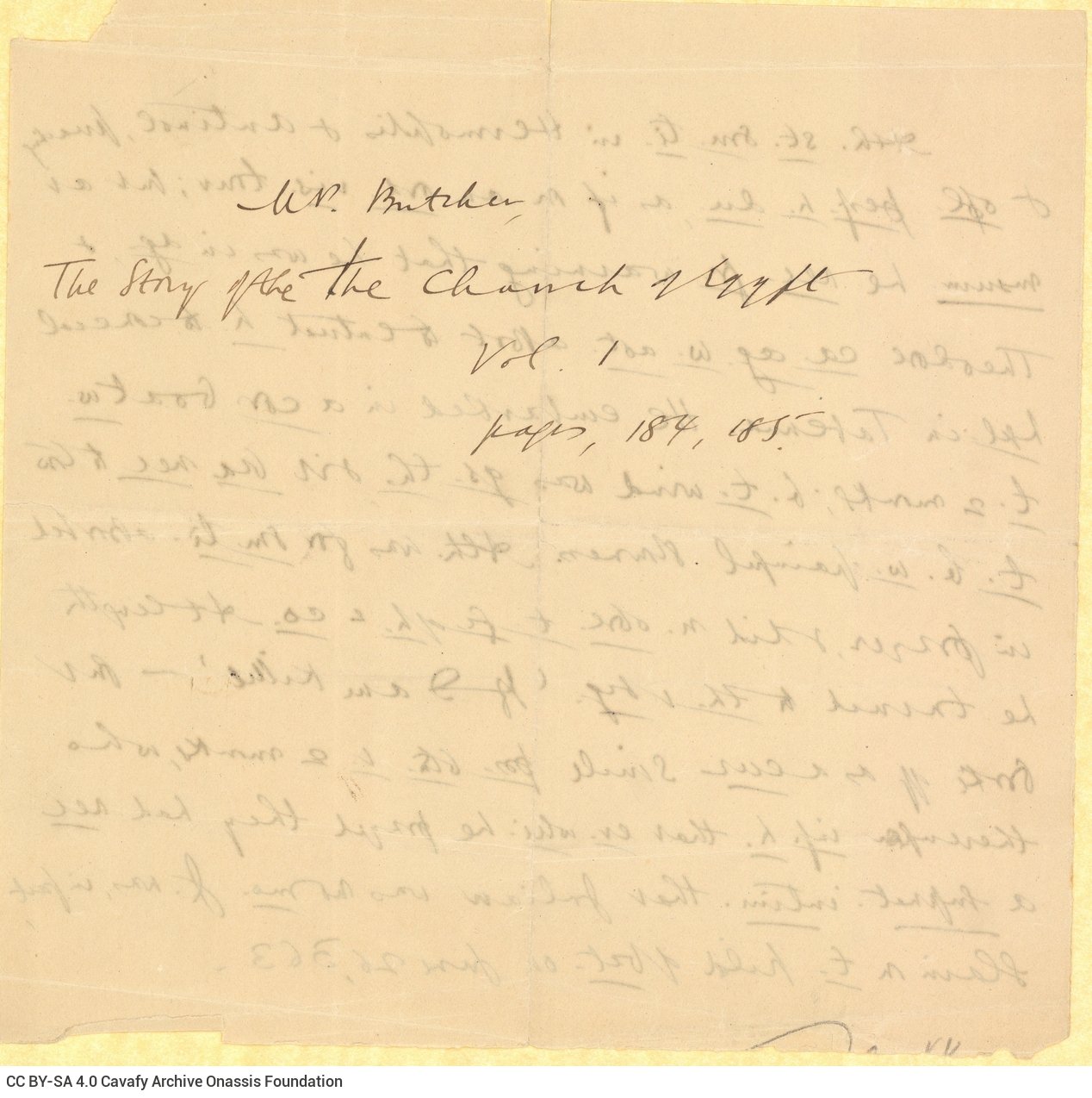 "Handwritten draft of the poem ""Athanasius"" on both sides of a ruled sheet.
On one side of a second sheet an abbr