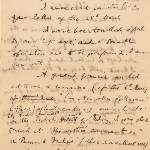 Two handwritten draft letters by Cavafy to E. M. Forster, one of which is written on both sides of a sheet; the other is writ