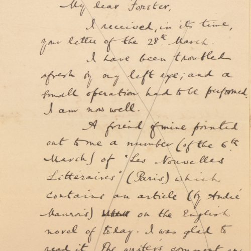 Δύο χειρόγραφα σχέδια επιστολής του Καβάφη προς τον Ε. Μ. Φόρστερ (E. M.