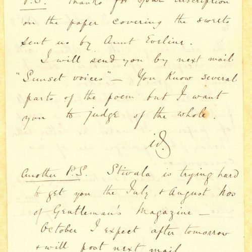 Handwritten letter by John Cavafy to C. P. Cavafy on three letterhead of R. J. Moss & Co., Alexandria. Pages 2-5 are numbered