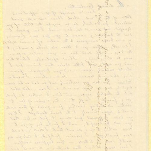 Handwritten letter by John Cavafy to C. P. Cavafy on the first three pages of a double sheet letterhead of R. J. Moss & Co., 