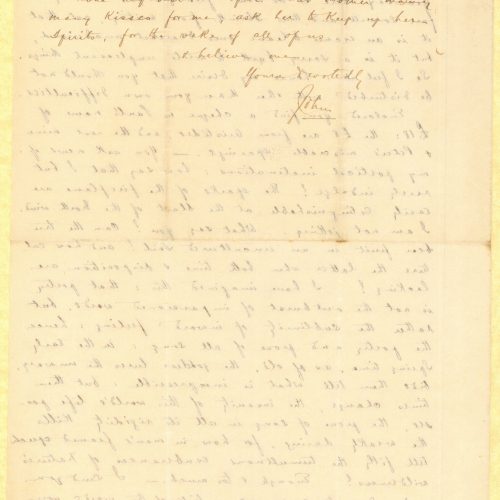 Handwritten letter by John Cavafy to C. P. Cavafy on two double sheet letterheads of R. J. Moss & Co., Alexandria. The sender