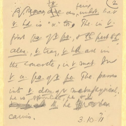 Autograph manuscript of the poem "Theodotus" on the first page of a ruled double sheet notepaper. The remaining pages are 