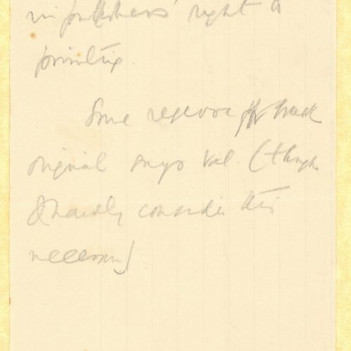 Handwritten notes on both sides of a sheet and on the recto of a piece of paper. Comments and remarks on the terms of a co