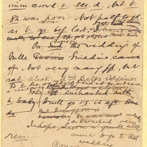Handwritten draft letter by Cavafy to an unidentified recipient, on the first, second and fourth last pages of a bifolio. The