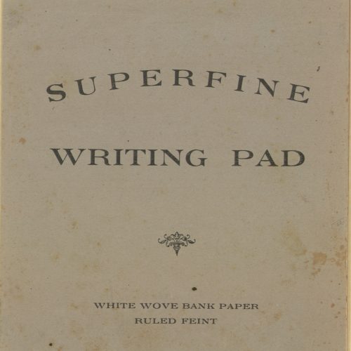 Μπλοκ αλληλογραφίας Superfine Writing Pad γεμάτο με χειρόγραφα σημειώματα, �