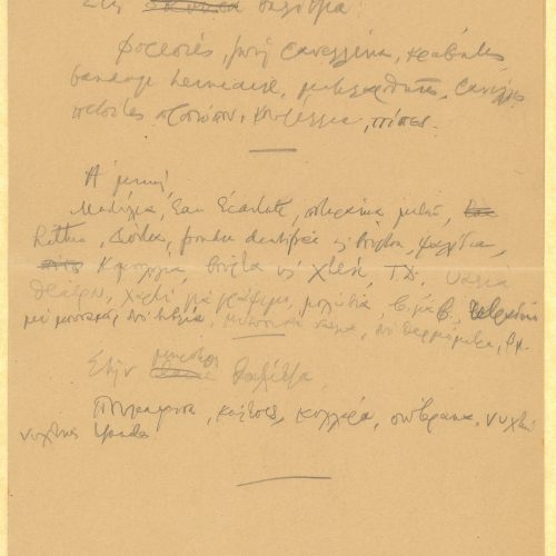 Handwritten notes on the first page of a handmade bifolio of paperboard. The remaining pages are blank. List of garments a