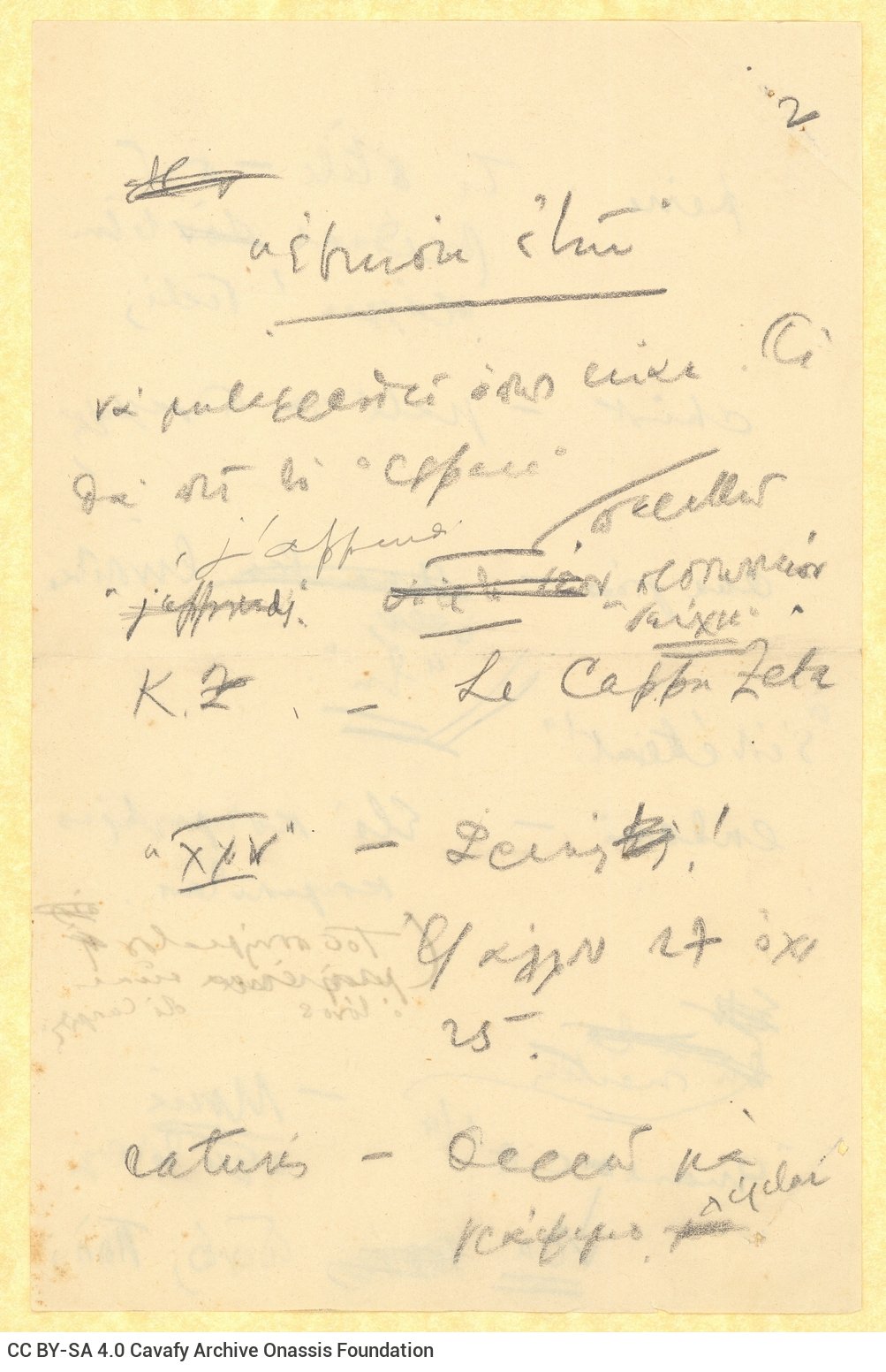 Handwritten notes on both sides of a sheet and on the recto of a smaller sheet. Pages 2 and 3 are numbered. Remarks on a F