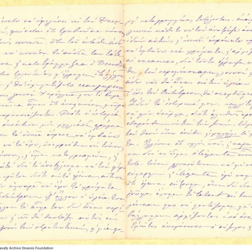 Χειρόγραφη επιστολή της αδελφής της μητέρας του Καβάφη, Αμαλίας Καλ�