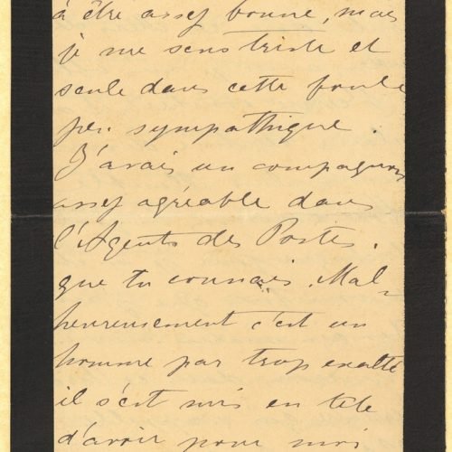 Handwritten letter by Sévastie Verhaeghe de Naeyer to her nephew, Alexandros (Alekos) Cavafy, in two bifolios with mourning 