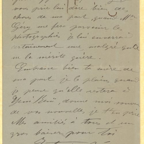 Χειρόγραφη επιστολή της Σεβαστής Verhaegher de Naeyer προς τον ανιψιό της Παύ