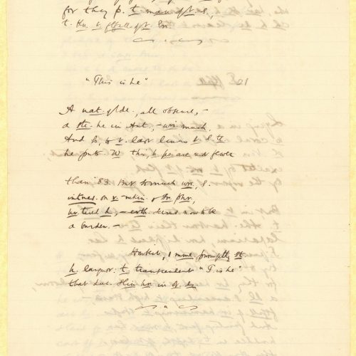Χειρόγραφο κείμενο του Καβάφη που περιλαμβάνει 21 ποιήματά του μετ�