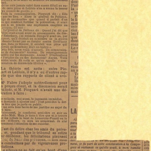 Clipping from the newspaper *L'Echo de Paris*. Article by Georges Bonnamour entitled "Sur la terrace". The name, date and iss