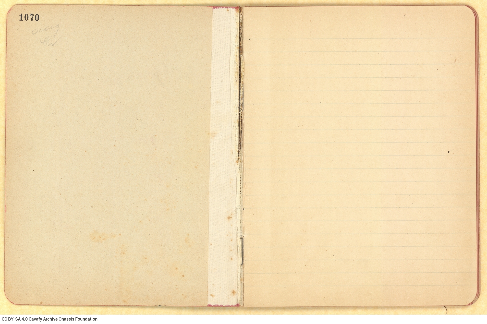 Notebook with handwritten notes on the last five sheets. The remaining pages are blank. Book titles are recorded, some of whi