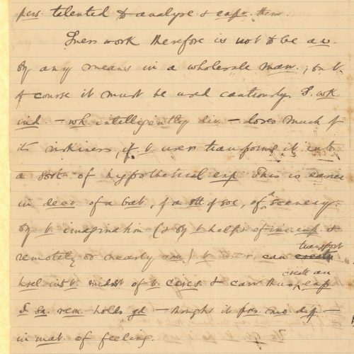 Handwritten prose text by Cavafy on a double sheet notepaper, on both sides of two sheets and on the recto of a third shee