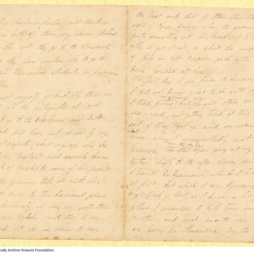 Handwritten letter by Mike Ralli to Cavafy in a bifolio and in one sheet with notes on all sides. The author expresses his co