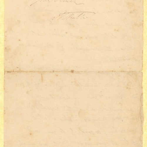 Χειρόγραφη επιστολή του Μικέ Ράλλη προς τον Καβάφη, σε δύο τμήματα: έ