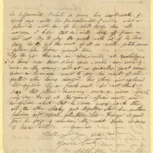 Χειρόγραφη επιστολή του Μικέ Ράλλη προς τον Καβάφη στις δύο όψεις φύ