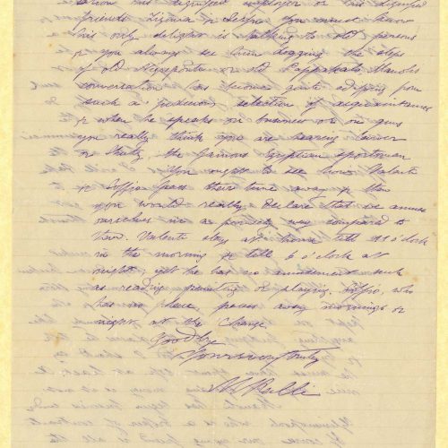 Handwritten letter by Mike Ralli to Cavafy in two sheets, with notes on all sides. It is a reply to a letter dated 29 Septemb