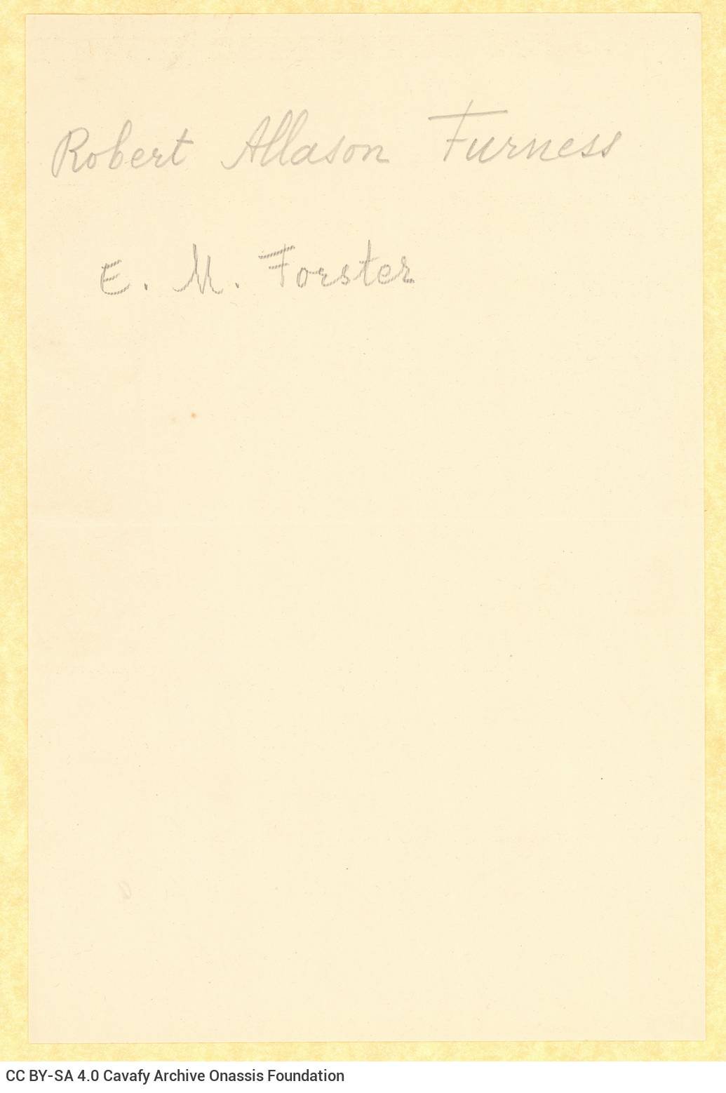Δακτυλόγραφη επιστολή του Τσαρλς Πρέντις (C. H. C. Prentice) προς τον Ε. Μ. Φό