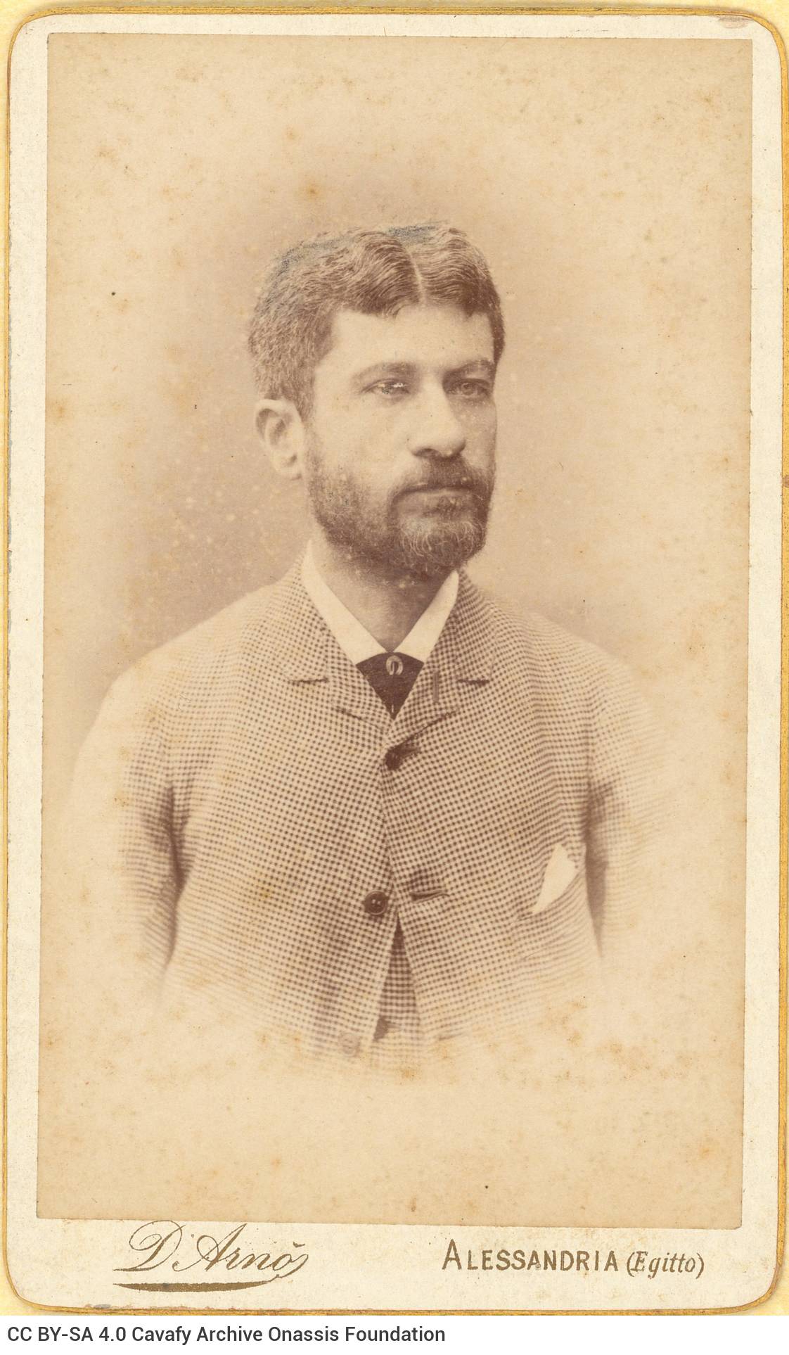 Φωτογραφικό πορτρέτο άνδρα με καρό σακάκι. Ο λογότυπος του φωτογραφ�
