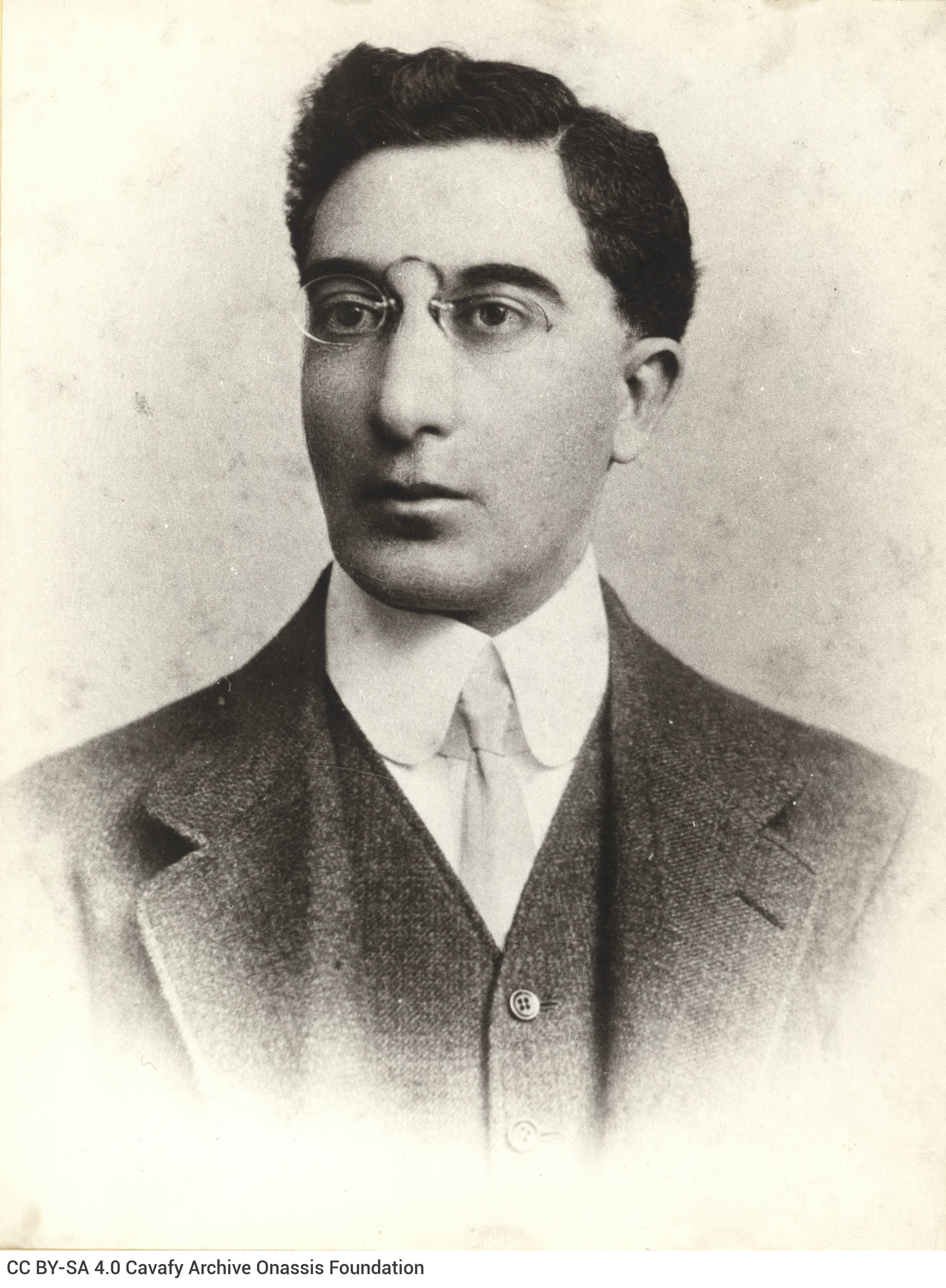 Five modern reprints from photographs of Aristeidis Cavafy, C. P. Cavafy (the original is dated to circa 1911) and Charikleia