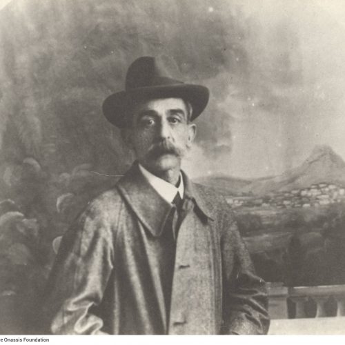 Modern reprint of a photograph of Paul Cavafy. Enlargement of the original with the depicted person's head.