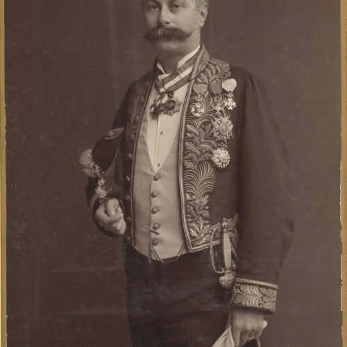 Photograph of Leon Verhaeghe de Naeyer, husband of the poet's aunt, Sévastie Photiadés, in an official ambassadorial unifor