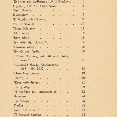 Ποιητική συλλογή του Καβάφη (Γ8), αποτελούμενη από 32 συσταχωμένα έντυ